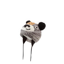 Boy's Girl's Knitted Bear Jacquard Pompoms Beanie Cap